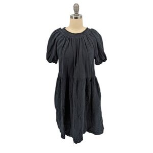 Universal Thread Puff Sleeves Tunic A Line Dress Black Size Small cottagecore